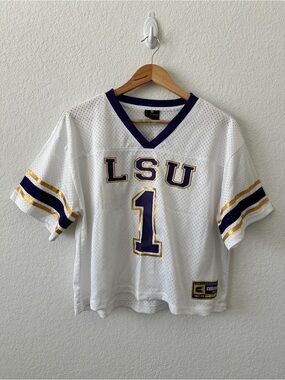 Colosseum Women’s LSU Tigers Football Jersey White Size Large Louisiana SEC